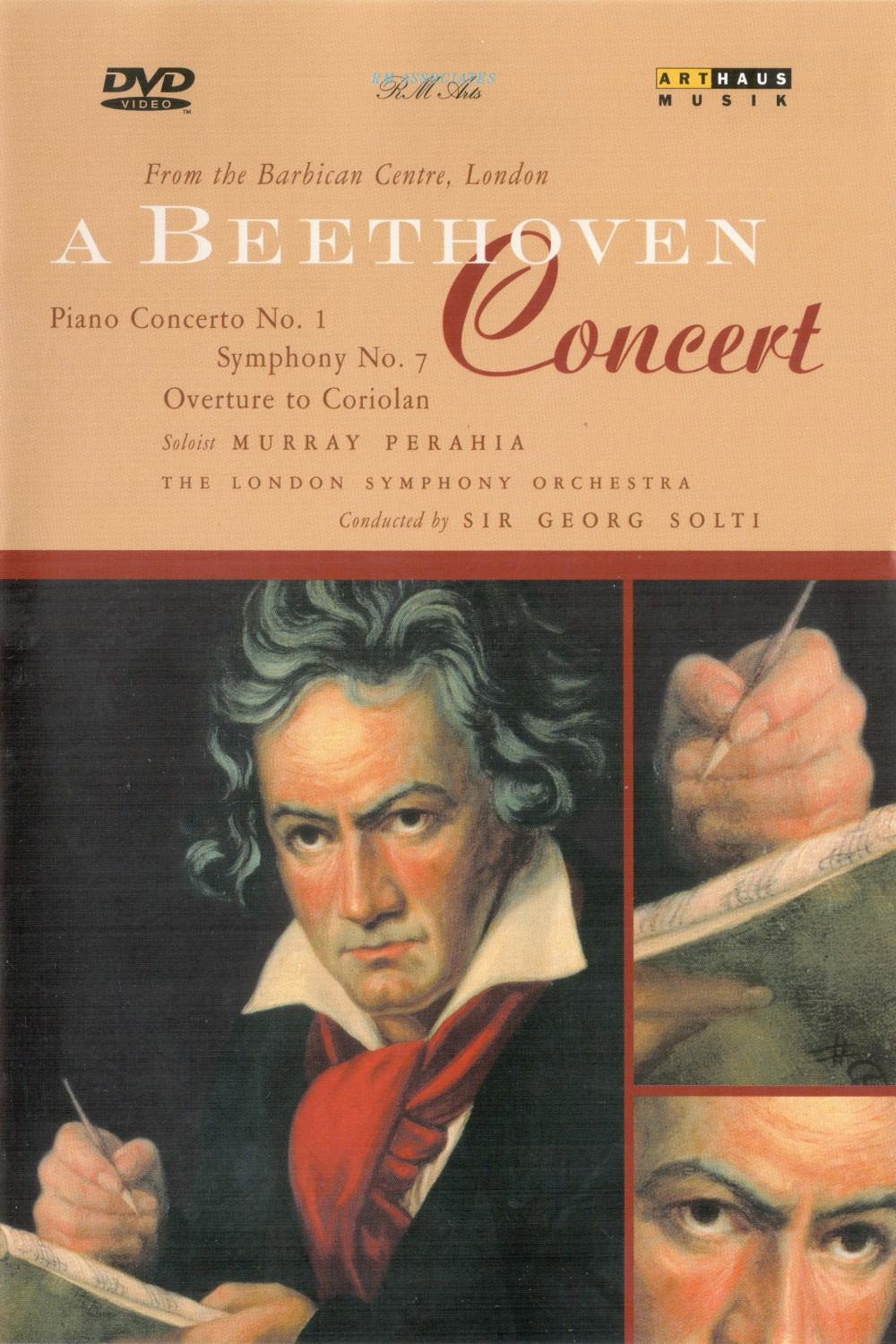 A Beethoven Concert: Symphony No. 7, Piano Concerto No. 1, Overture to Coriolan / Solti, Perahia, London Symphony Orchestra poster