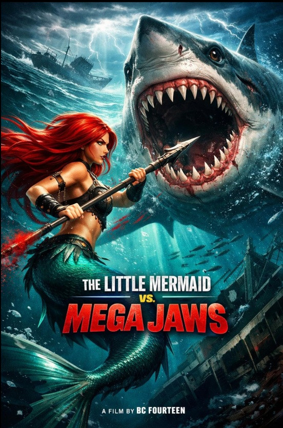 The Little Mermaid vs. Mega Jaws poster