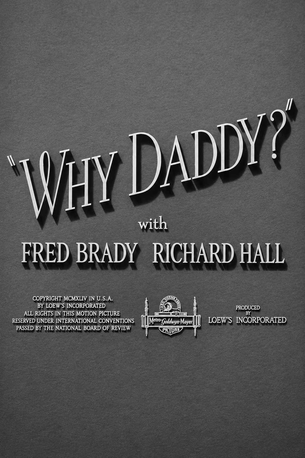 Why Daddy? poster