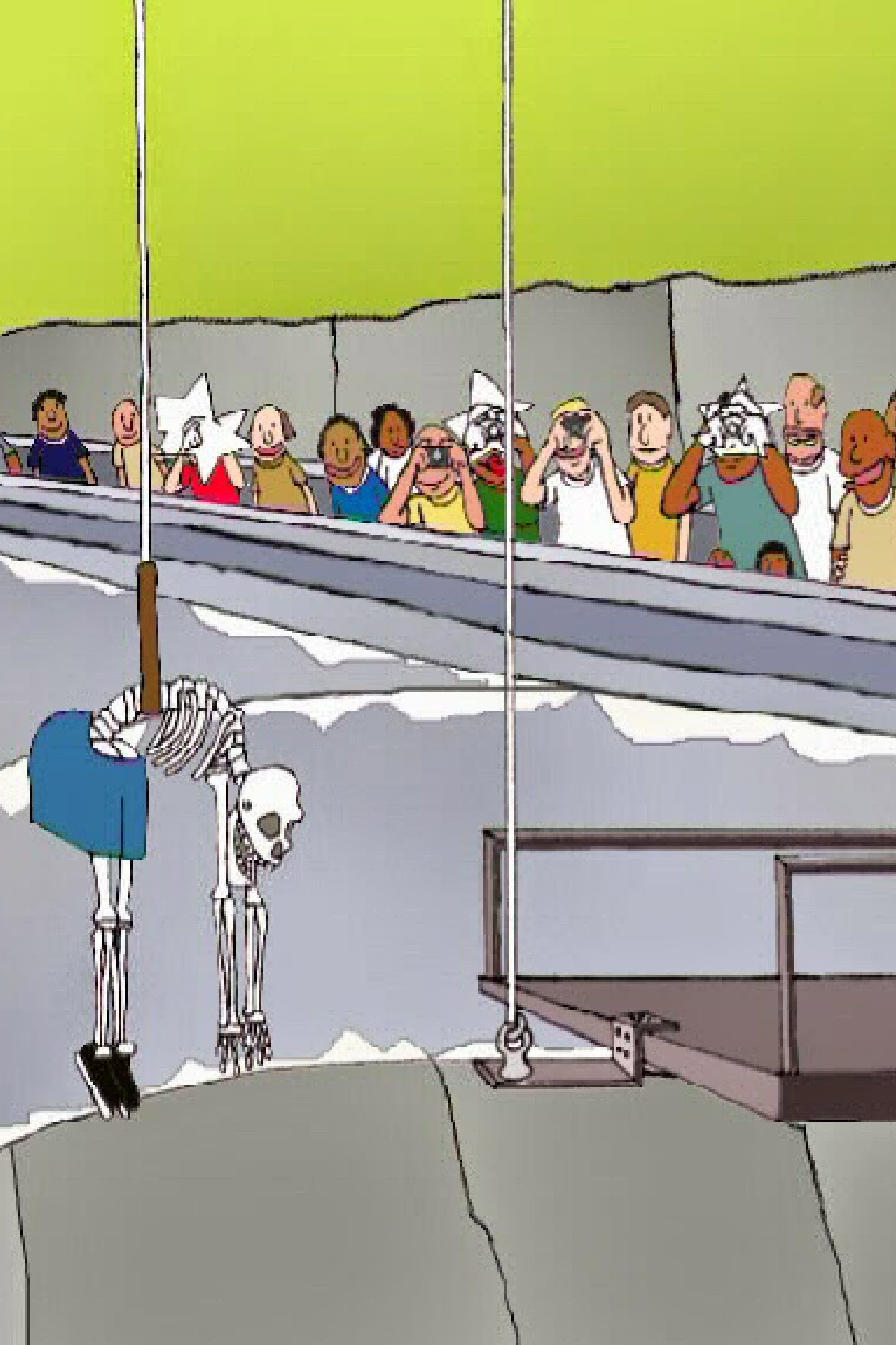 The bungee jump skeleton man poster